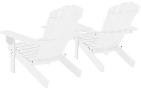 Cadeiras jardim Adirondack + mesa centro madeira abeto branco