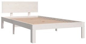 Estrutura de cama 100x200 cm pinho maciço branco