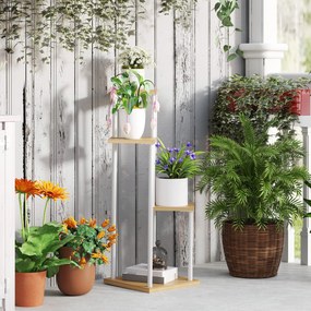 Suporte para Plantas de 4 Níveis Suporte para Vasos de Flores de Madei
