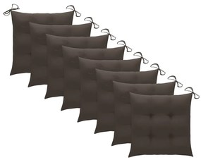 Cadeiras de jardim dobráveis 8 pcs c/ almofadões acácia maciça