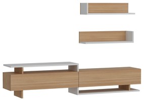 Unidade de TV Ayaz – Branco e Teca – 180x40x37,4 cm