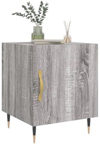 Mesa cabeceira 40x40x50 cm derivados de madeira cinzento sonoma