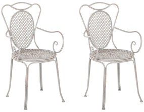 Conjunto de 2 cadeiras de jardim em metal cinzento CILENTO Beliani