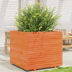 Vaso/floreira de jardim 80x80x72 cm pinho maciço castanho mel
