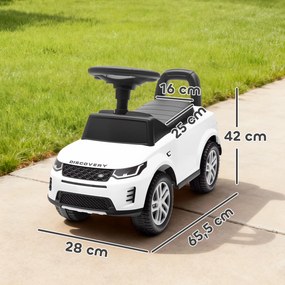 Carro Andador para Crianças  com Licença de Land Rover com Armazenamento Buzina Sons de Motor 65,5x28x42 cm Branco