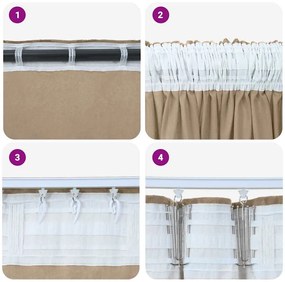 Cortinas de Veludo 2 peças com Ilhós Champagne 140x140 cm