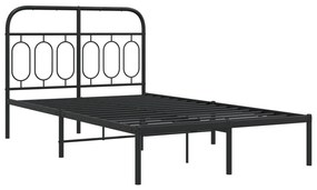 Estrutura de cama com cabeceira 120x190 cm metal preto