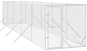 Canil de exterior 2x10x2 m aço galvanizado prateado