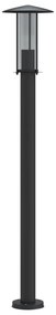 Candeeiro de chão para exterior 3 pcs 100 cm aço inox. preto