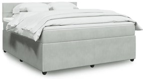 vidaXL Cama com molas/colchão 180x200 cm veludo cinzento-claro