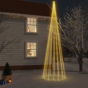 vidaXL Árvore de Natal com espigão 1134 luzes LED 800 cm branco quente