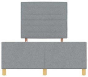 Cama vidaXL Cinza Claro 120x190 cm Tecido