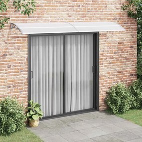 vidaXL Toldo para porta 300x75 cm PC cinzento e transparente
