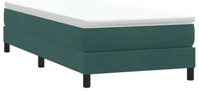Box Cama de Molas sem Colchão Verde Escuro 100x210 cm Veludo