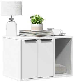 vidaXL Compartimento p/ caixa de areia gatos deriv. de madeira branco