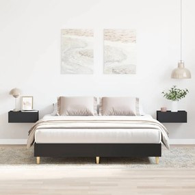 Estrutura de cama sem colchão 150x200 cm preto
