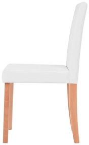 Mesa e cadeiras de jantar 5 pcs couro artif. carvalho creme