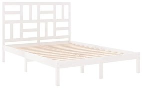 Estrutura de cama 160x200 cm madeira maciça branco