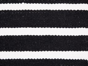 Pufe de algodão branco e preto 50 x 50 x 20 cm SETTAT Beliani