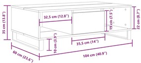 Mesa de Centro Portucale - Carvalho - Design Moderno