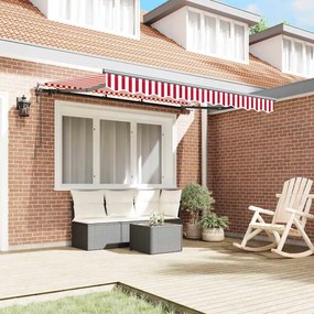 Toldo Retrátil Manual Vermelho e Branco e Antracite