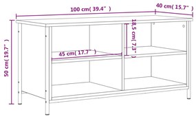 Móvel de TV 100x40x50 cm derivados de madeira carvalho fumado