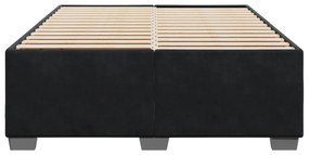 Estrutura de cama sem colchão 140x190 cm veludo preto