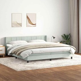 vidaXL Cama com molas/colchão cinzento-claro 200x210 cm veludo