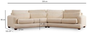 **** Sofá de 4 Lugares River – Bege – 330 cm x 105 cm x 90 cm

**
