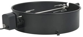 Conjunto espeto giratório para churrasqueira 57 cm preto