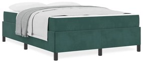 Estrutura da Cama Verde Escuro e Branco 140 x 200 cm Veludo