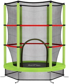 HOMCOM Trampolim Infantil Ø140x190 cm Trampolim para Crianças de 3-6 Anos com Rede de Segurança Carga 45 kg para Interior Verde