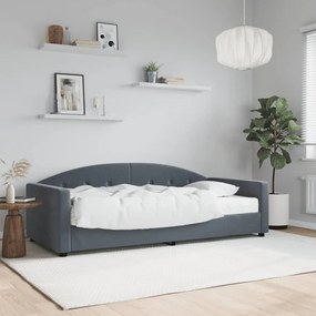 vidaXL Sofá-cama com colchão 90x200 cm veludo cinzento-escuro