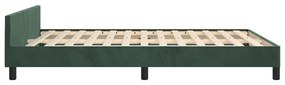 Estrutura de cama sem colchão 140x200 cm veludo verde-escuro