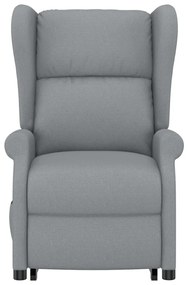 Poltrona elevatória de massagens tecido cinzento-claro