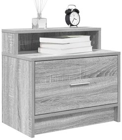 Mesas de cabeceira com gaveta 2 pcs 51x31x47 cm cinzento sonoma