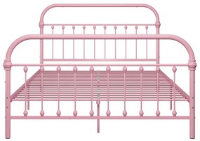 Estrutura de cama 140x200 cm metal rosa