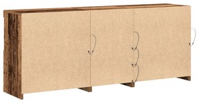 Aparador com Luzes LED Madeira Antiga 162x37x67 cm Madeira Engenharia