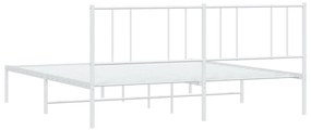 Estrutura de cama com cabeceira 200x200 cm metal branco