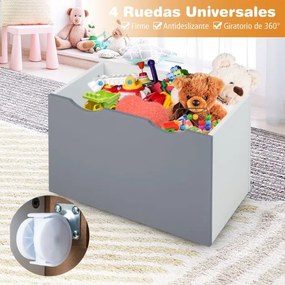 Estante para crianças com 3 compartimentos e gaveta extraível com 4 rodas para crianças dos 3 aos 6 anos 50 x 28 x 70 cm Cinzento