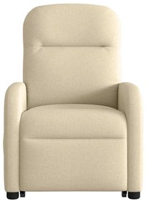 Poltrona elétrica elevatória massagens tecido creme