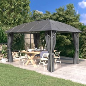 vidaXL Gazebo com paredes laterais e telhado em arco 3x4 m antracite