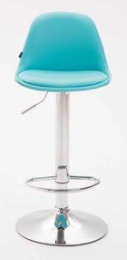 Conjunto de 2 bancos de bar Kiel em couro sintético e com estrutura cromada 39 x 82-104 x 39 cm Azul