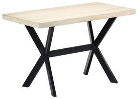 Mesa de jantar 120x60x75 cm madeira de mangueira maciça branco