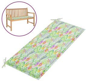 vidaXL Almofadão banco jardim 120x50x3 cm tecido oxford padrão folhas