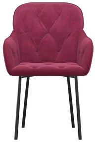 Cadeiras de jantar 2 pcs veludo vermelho tinto
