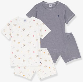 Lote de 2 pijashorts em algodão Petit Bateau branco