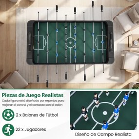 Mesa de Matraquilhos com 22 Jogadores, 2 Bolas e Marcadores Deslizantes para Crianças e Adultos Preto