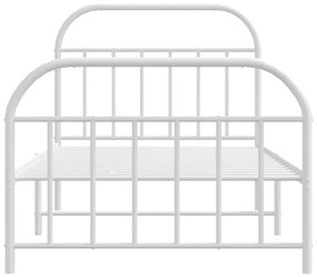 Estrutura de cama com cabeceira e pés 107x203 cm metal branco