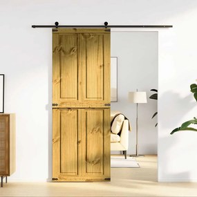 vidaXL Porta de celeiro CORONA 80x210 cm pinho madeira maciça